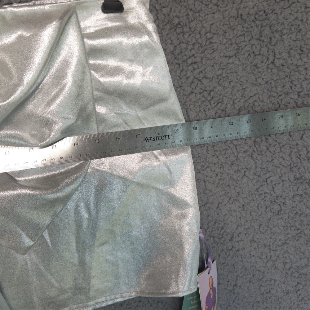 Johnny Wujek Silver Metallic Giant Bow Rave Festival Mini Skirt Women 13 NWT $69 - Picture 13 of 16